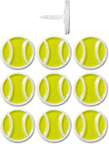 Tennis Ball Push Pins, for Cork Board, Maps, or Lapel Pin Use, Designed in The USA, Tennis Pins, Set of 10