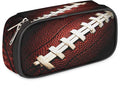 Pardick American Football Big Capacity Pencil Pen Case Football Large Pencil Pouch with Zipper Compartments Pencil Bag for Boys Girls Adults Student Office School Supplies