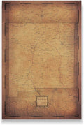 Conquest Maps Push Pin New Mexico Map Board - With Push Pins to Mark New Mexico Travels - Handmade in Ohio, USA - Design: Golden Aged
