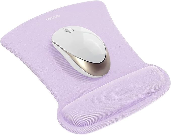 MOSISO Wrist Rest Support for Mouse Pad & Keyboard Set, Ergonomic Mousepad Non-Slip Base Home/Office Pain Relief & Easy Typing Cushion with Neoprene Cloth & Raised Memory Foam, Dusty Lilac