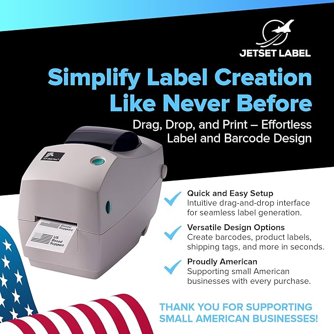 Zebra TLP 2824 Plus Thermal Transfer Desktop Monochrome Printer | 2 in Width | Serial & USB Port Connectivity 282P-101110-00 | Include Jetset Software