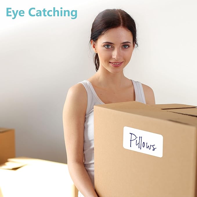 500 Blank Labels, Rectangular Color Code Label with Perforation Line for Home Organization Projects, Bins, Kitchen Storage Containers, Desk Items(5” x 3”)