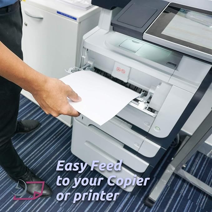 NextDayLabels 8.5x5.5 Half Sheet Stickers White Blank Labels for Laser Inkjet Printer - 2 Per Page Self-Adhesive Shipping Packaging Product Made in USA - 200 Labels