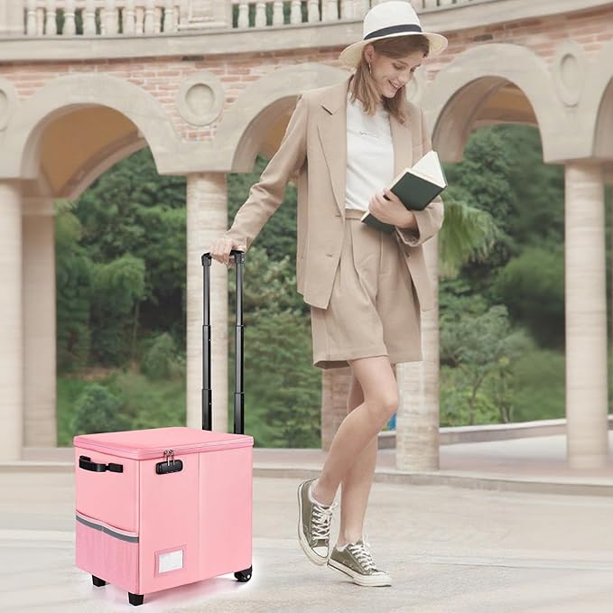 Teacher Rolling Cart - Fireproof File Cabinets for Document Safety, Portable Rolling Crate with Wheels for Teachers, for Teaching, Office