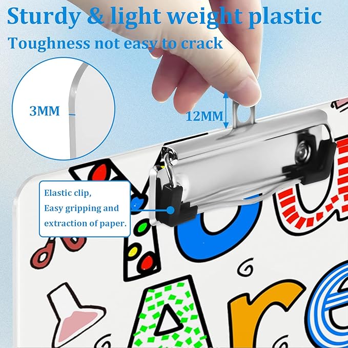 You are Teacher Clipboard Decorative Clip Board with Metal Clip A4 Standard Size 12.5" X 8.7" for Teacher Students Nurses Office
