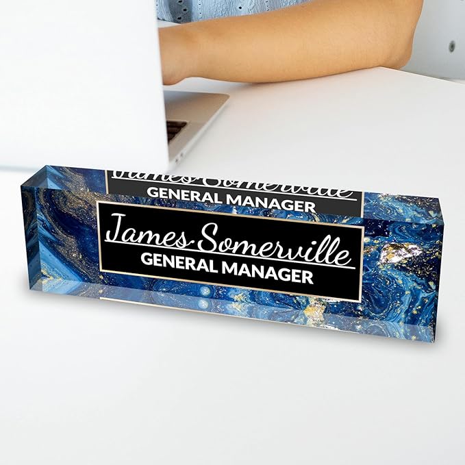 Desk Name Plate Personalized, Custom Name Plate for Desk, Acrylic Desktop Accessories, Office Gift & Decor for Women Men, Teacher Nurse Boss Employee Appreciation Gifts