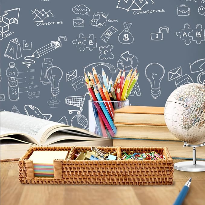 3 x 3 Inch Sticky Note Holder,Rattan Post It Note Dispenser,3 Slot Sticky Note Dispenser,Wicker Post It Holder for Home Office Desk Decor,Honey Brown