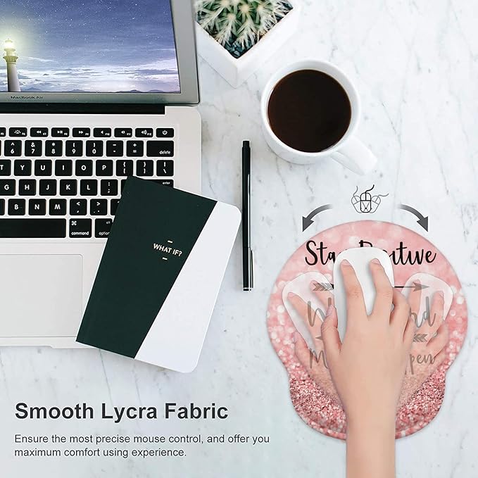 Lateefah Mouse Pad with Wrist Rest, 3-in-1 Gaming Mouse Pad, Keyboard Wrist Rest, Ergonomic Memory Foam Mousepad with Wrist Support for Computer Keyboard