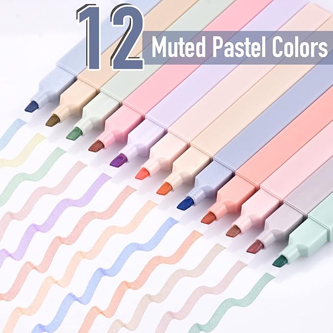 Dacono Pastel Highlighters, Bible Highlighters No Bleed, Aesthetic Highlighter Assorted Colors, Cute Highlighter for School, Journals, Bibles, Notebooks, Office, Back to School Supplies