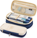 EASTHILL Big Capacity Pencil Pen Case Office College School Large Storage High Capacity Bag Pouch Holder Box Organizer Blue