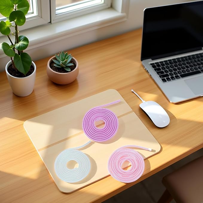 Cable Protector, 1.55M Spiral Data Cable Protective Sleeve, Flexible Cable Wire Protector, Cable Sleeves for Phone Charge Cable, USB Data Cable Accessories, 3Pcs