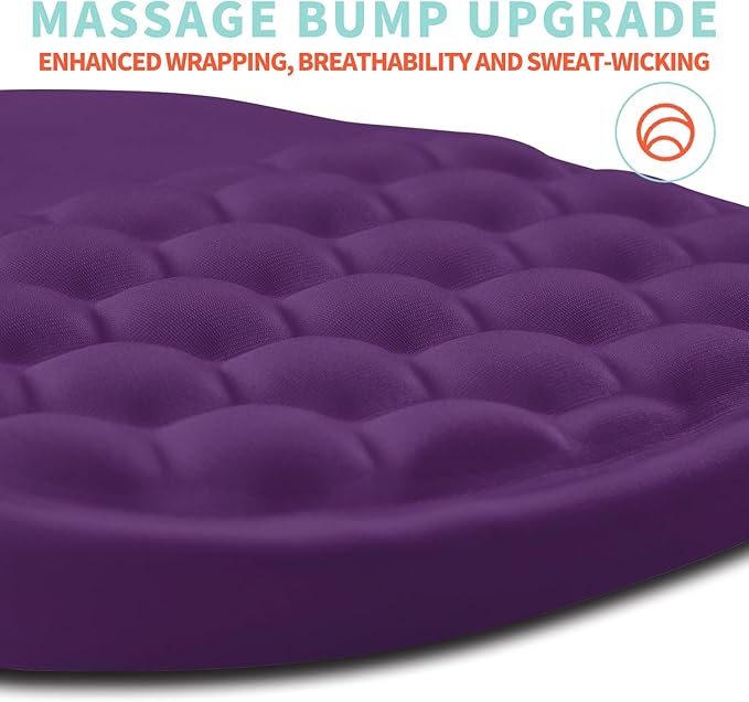 Ergonomic Mouse Pad Wrist Support with Memory Foam Massage Bulge, Carpal Tunnel Pain Relief Mousepad Wrist Rest for Mouse(12x8 inch, Deep Purple)