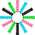 Jetec 36 Pcs Charger Cable Protector,Silicone Flexible Cable Saver,Spiral USB Mouse Wire Protector for Headphone Laptop Earphone Cell Phone Wrap Accessories (Black,Pink,Blue,Green)