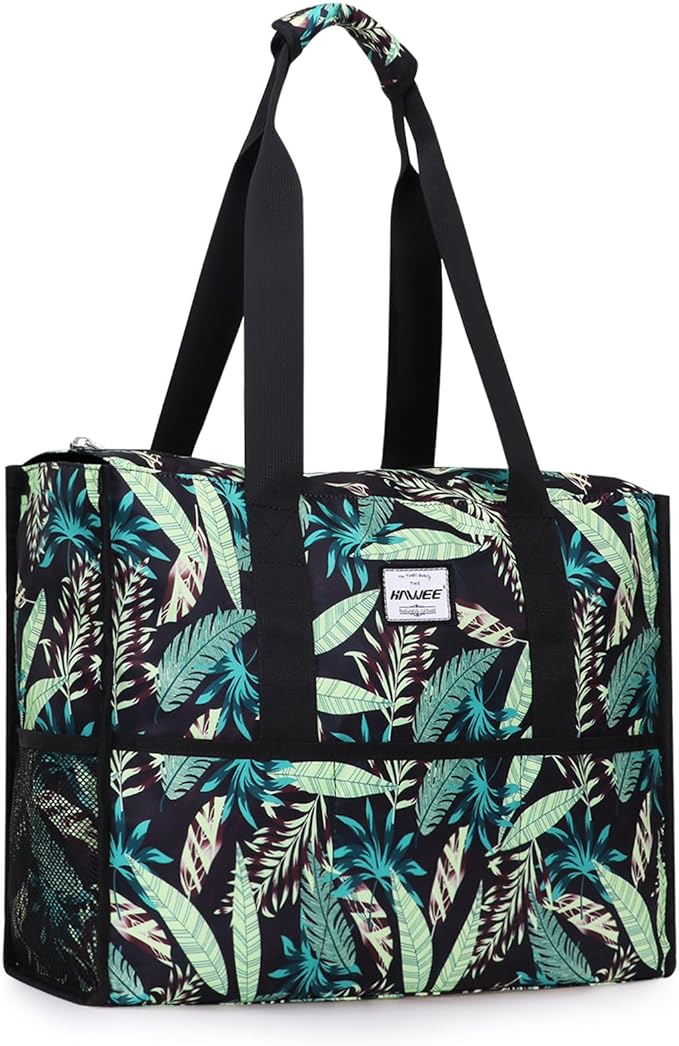Utility Tote Bag with Laptop Compartment Luggage Sleeve Zippered Multi-pocket Commute Shoulder Purse for Nursing/Work