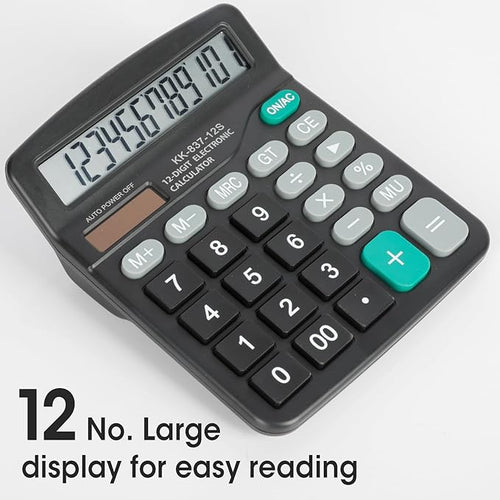 5 Pack Calculator Bulk, 12 Digits Calculators Desktop with Large LCD Display and Sensitive Butto, Solar and Battery Dual Power, Desk Calculator for Office, School, Home