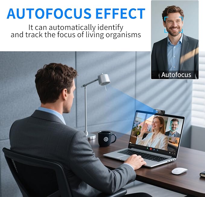 Diccik 8MP 4K Ultra HD Web Camera with Microphone, USB Computer Camera for PC, Laptop, Mac, Plug and Play Desktop Web Cam for Streaming, Zoom, Teams, 4K Webcam with Auto Light Correction & Wide Angle