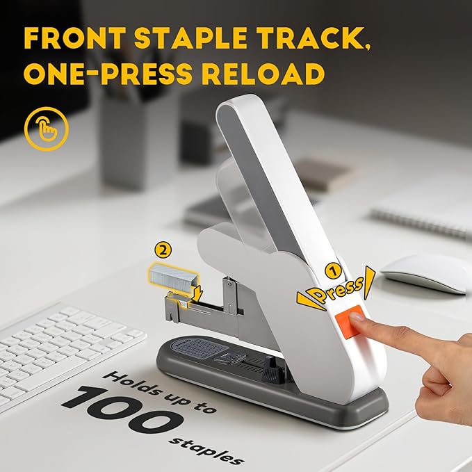 CGOLDENWALL Heavy Duty Stapler with 4000 Staples, MAX. 190 Sheets, Anti-Jam & Abor-Saving, for Office School Home (1000 Pcs Each of 23/8, 23/10, 23/13 & 23/23 Staples)