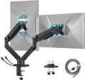 ARES WING Dual Monitor Mount, Heavy Duty Monitor Arms for 2 Monitors for 17-35 Inch, Fully Adjustable Monitor Desk Stand with USB A/C for Ultrawide Screen, VESA 75x75 or 100x100mm, Black