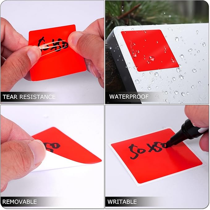 Meitaat Red Square Stickers 2 x 2 Inch Color Coding Labels Vinyl Roll Self-Adhesive Waterproof Removable 500 PCS