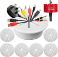 6PCS Desk Grommet,2-3/8""(60mm) Desk Hole Cover for Cables,Wire Hole Cover for Desk with Hole Saw,Office and Home Table,Desktop Equipment Wiring Management and Protection (White)