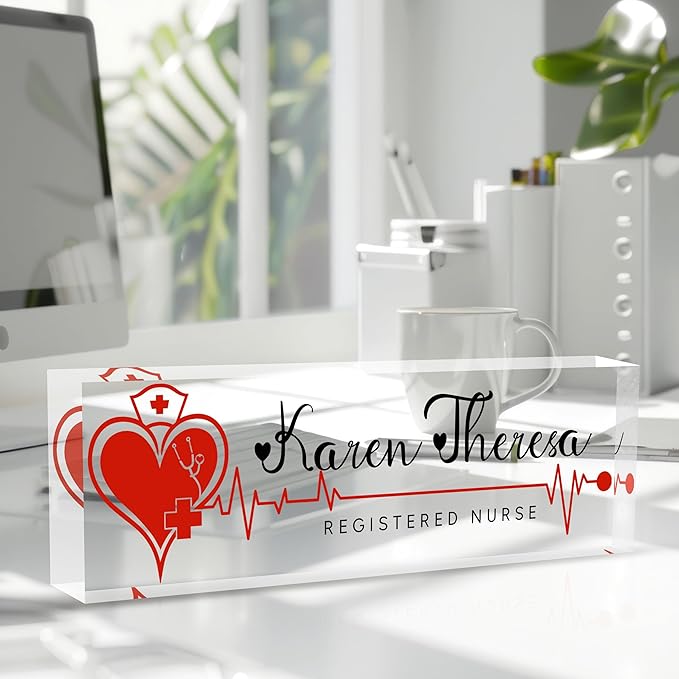 Custom Office Name Plate, Personalized Gifts for Women & Men, Appreciation Gifts for Employees, Boss, Teacher - Office Desk Accessory