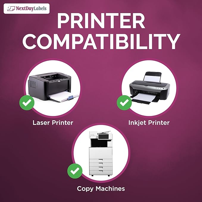 NextDayLabels – 2"-11/16 x 2 Rectangular Sticker Labels for Printer - White Laser/Inkjet Printer Labels Return Address Labels Shipping Label Stickers (50 Sheets, 15 Per Sheet, 750 Labels)