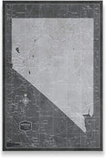 Push Pin Nevada Map Board - With Push Pins to Mark Nevada Travels - Handmade in Ohio, USA - Design: Modern Slate
