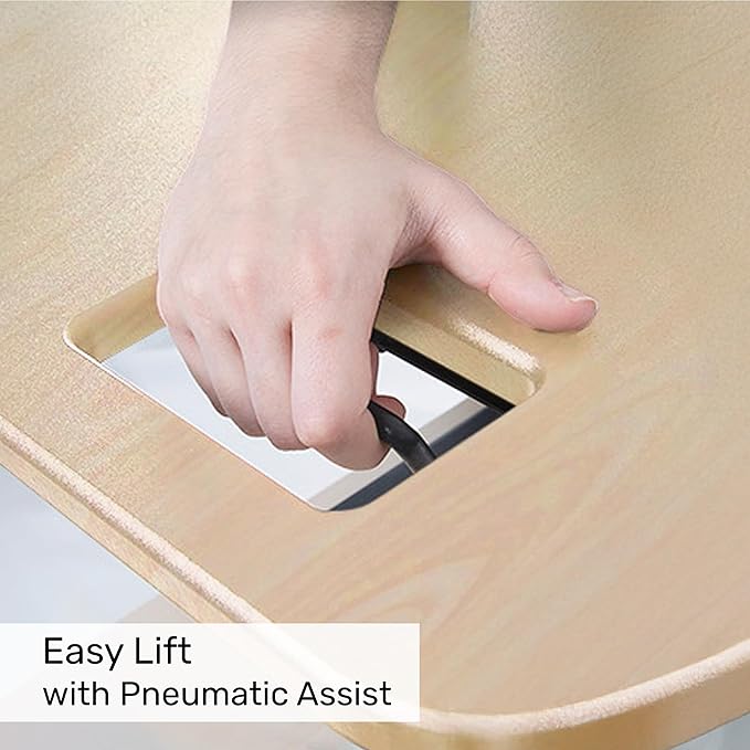 X-Elite Pro 40" Corner Standing Desk Converter with Pneumatic Lift | Adjustable Sit to Stand Riser, L-Shaped Desks & Cubicles | Fully Assembled Computer Workstation (American Maple)