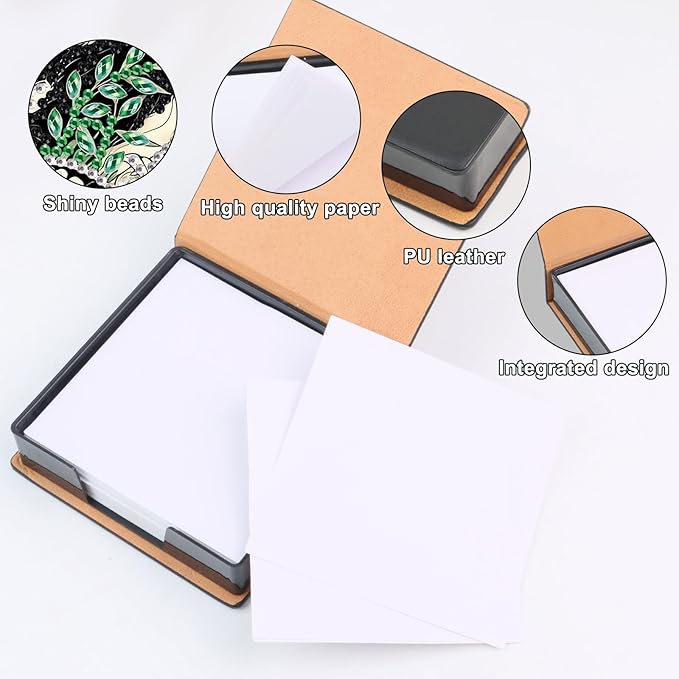 Panda Diamond Painting Kit Note Box,Memo Paper Storage Box Diamond Art,Sticky Note Holder Diamond Art,Diamond Painting Memo Pad For Office Desk. (Panda)