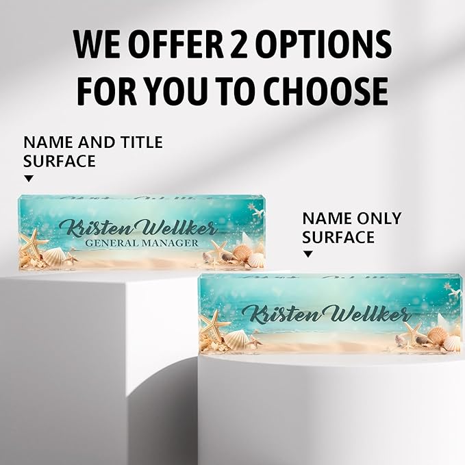 Desk Name Plate Personalized, Name Plate for Desk, Custom Office Desk Decor Office Gifts for Women Men, Acrylic Desk Accessories Employee Appreciation Gifts for Boss, Manager, Teacher, Nurse