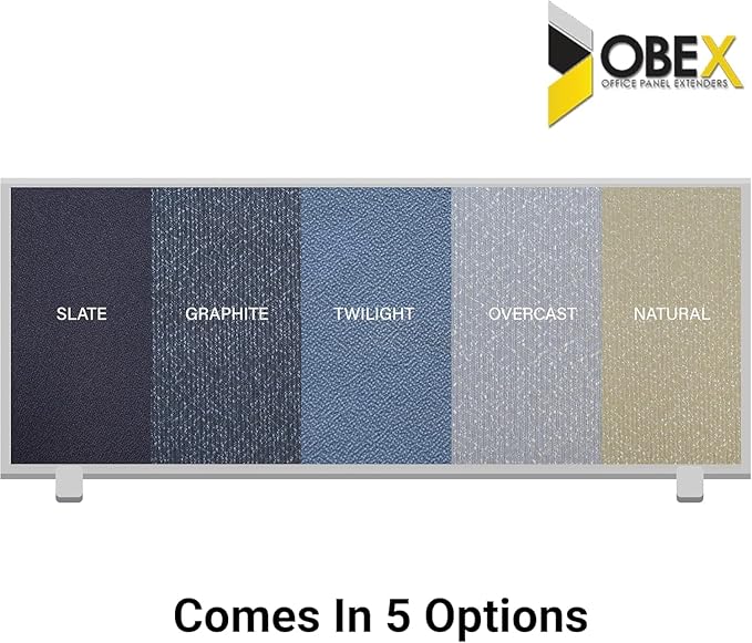 OBEX Acoustical Cubicle Privacy Screen Extender Desk Panel & Office Divider, Add Separation & Block Noise, 12" x 66", Twilight