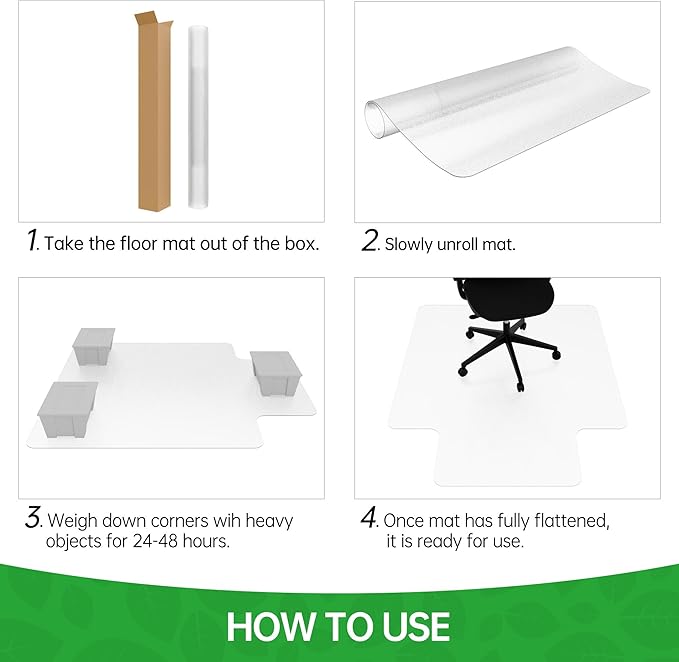 100pointONE Office Chair Mat for Hardwood Floor, 53" x 45" Clear Desk Chair Mat for Hard Floors, Easy Glide Computer Chair Floor Mat for Home Office Rolling Chairs