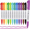Affisure Permanent Markers Assorted Colors Set, 12 Colored Markers 12 Pack, Fine Point，Works on Wood, Plastic, Metal, and More, for Adults, Artist, Teacher, Kids