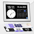10.1" Easy to Use Touch Screen Digital Clock with 64 Sets of Custom Alarm Clocks,3 Ringtone Options,Dementia Clock with Day and Date of Week,Clock for Seniors, Auto DST,Gfits (White)