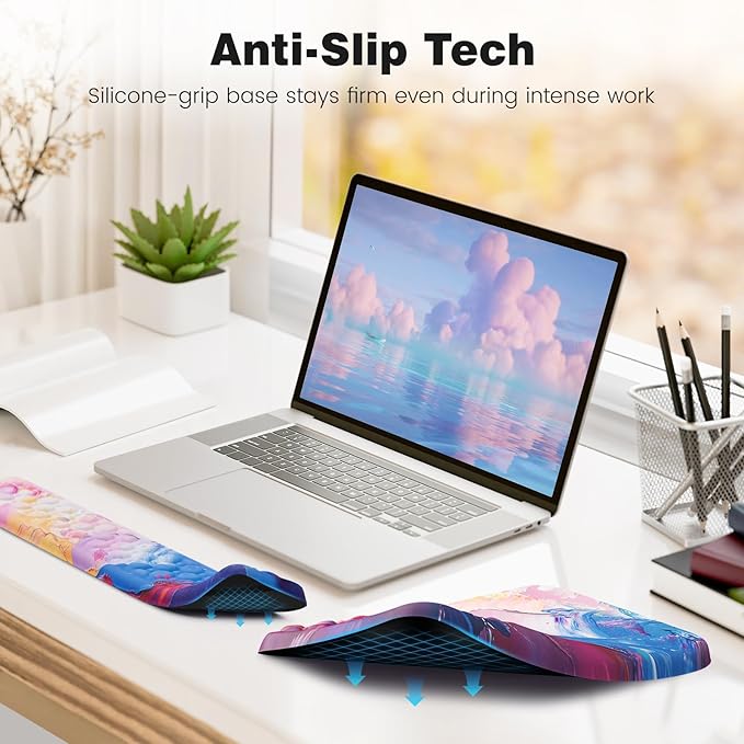 Ospelelf Ergonomic Wrist Rest for Computer Keyboard Pad, Large Arm Rest Wrist Support for Mouse, Relieve Wrist Pain, Multicolored