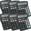 6 Pack Calculator Bulk, 12 Digits Calculators Desktop with Large LCD Display and Sensitive Butto, Solar and Battery Dual Power, Desk Calculator for Office, School, Home