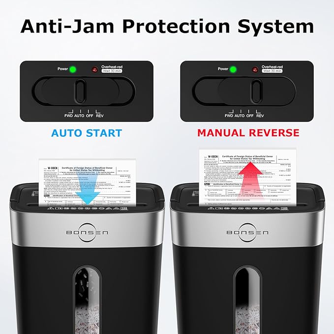 Bonsen 10-Sheet Cross Cut Paper Shredder for Home Office, P-4, Portable Handle, 4 Gallons Bin, Paper and Credit Card Shredder, Black (S3201 New Version)