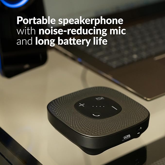 Cyber Acoustics Conference Speakerphone (SP-2000) - USB and Bluetooth, Advanced DSP with 360 Degree Noise Cancelling Microphone with 3m Range, 66 Ft BT Wireless Range