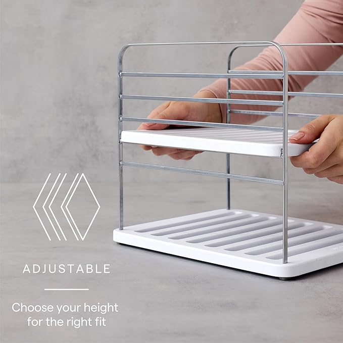 YouCopia UpSpace Cabinet Box Organizer, Adjustable Kitchen Pantry Shelf for Plastic Wrap and Foil Storage, Small Premium Edition