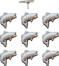 Fish Push Pins - Silver Trout Map Pins - Fishing Map Tacks for Cork Boards, Maps, or Lapel Use - Designed in USA - Set of 10