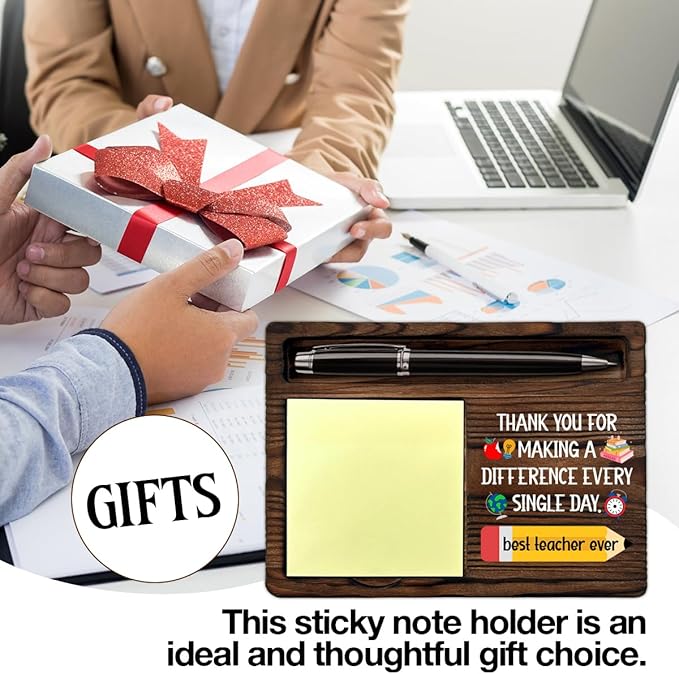 Best Teacher Appreciation Gifts, Thank You Gifts for Teachers Retirement Birthday Christmas End of Year, Best Teacher Ever Gift Sticky Note Holder