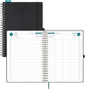 BEZEND Daily Appointment Book 2026 Page per Day Even Weekends (Large-8.25" x 11.75") 15-Minute Timeslots in 4 Columns, Monthly Planner with Tabs & Week Schedule, PU Leather Softcover in Black