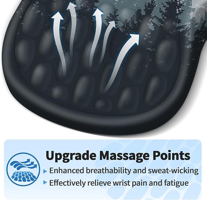 YIWEI Ergonomic Mouse Pad with Wrist Rest - Comfortable Office Mousepad with Memory Foam Wrist Support for Carpal Tunnel Relief, Mouse Pads with Non-Slip Base for Gaming and Home (Forest-2)