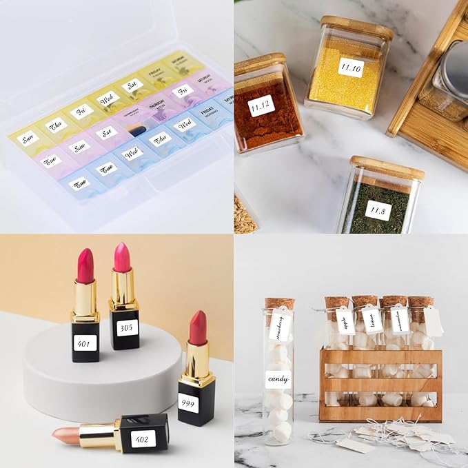 Yeachlaing 3040 Pcs Matte Small White Labels Stickers Blank Labels Removable Price Tags Labels Stickers for Jars Boxes File Folders Envelopes School Office Kitchen (13 X 9 mm)