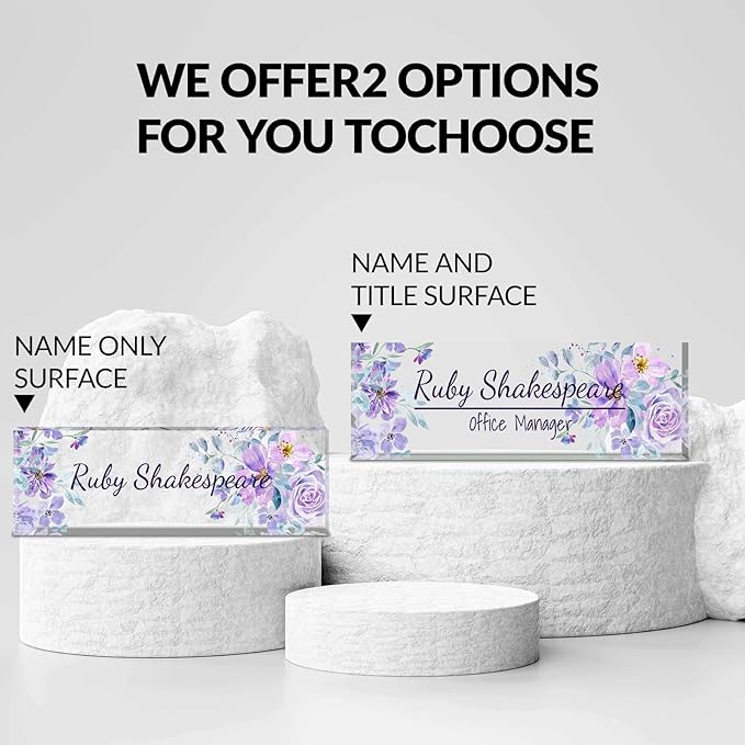 Desk Name Plate Personalized, Custom Name Plate for Desk, Acrylic Desktop Accessories, Office Gift & Decor for Women Men, Teacher Nurse Boss Employee Appreciation Gifts