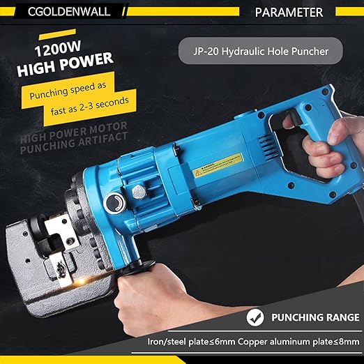 CGOLDENWALL 1200W Hydraulic Hole Punch Electric Hydraulic Hole Punching Tool Hole Digger for Steel Plate Iron Plate Aluminum Plate CE&ROHS Certificate 110V
