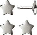 Mini Star Push Pins - Silver Mini Star Pins - for Cork Board, Maps, or Lapel Pin Use - Designed in USA - Set of 4