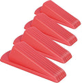 4 Pack Premium Rubber Door Stoppers Wedge, Door Stops for Carpet Heavy Duty Door, for Bottom of Door on Tile, Concrete, Carpet, Wooden Floor (Red)