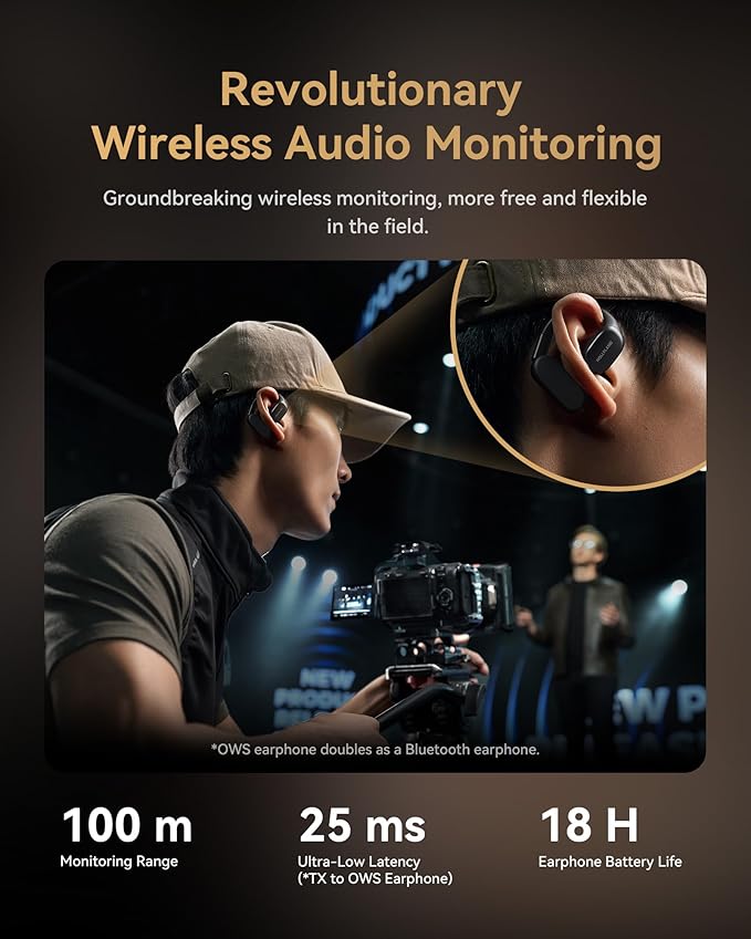 Hollyland Lark MAX 2 Wireless Microphone for iPhone/Camera/Android, AI Noise Cancel, Wireless Monitoring, 32bit Full-Chain Audio, Timecode (Ultimate Combo, 2TX+2RX+OWS Earphones + Charging Case)
