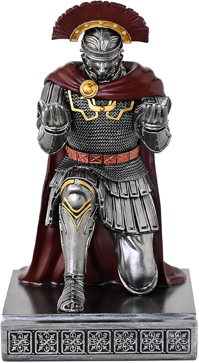 Centurion Cloak Warrior Knight Pen Holder Mobile Phone Stand Desk Organizers and Accessories as Gift for Office and Home (Iron)